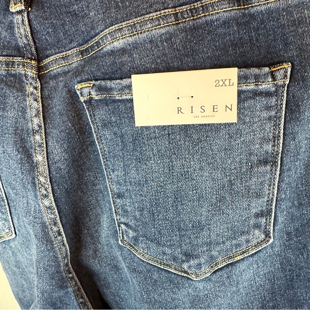 RISEN JEANS Women’s Size 2XL Denim NWT Wide Leg Style High Rise Straight Stretch - Picture 10 of 16